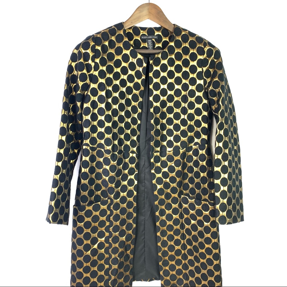 Black Label by Chico's Long Polka Dot Jacket 00 (XXS)